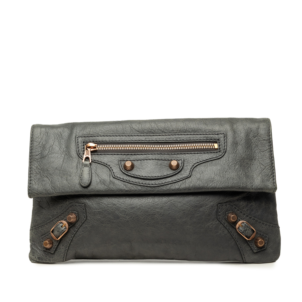 Pre-Loved Balenciaga Lambskin Motocross Giant 12 Envelope Clutch
